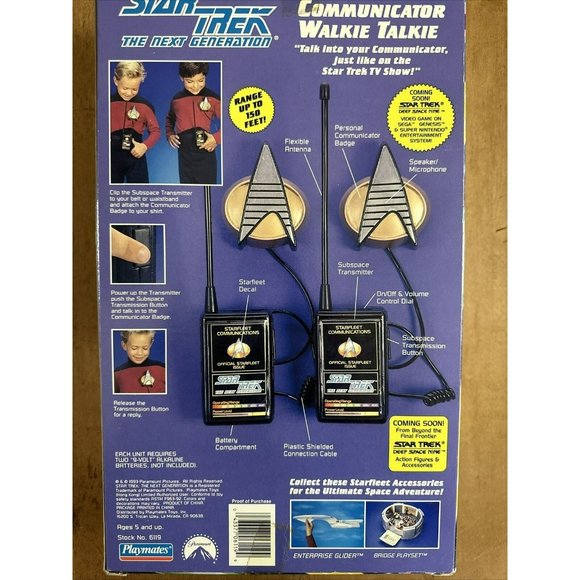 Playmates 1993 Star Trek The Next Generation Communicator Walkie Talkie 6119 - Picture 2 of 2